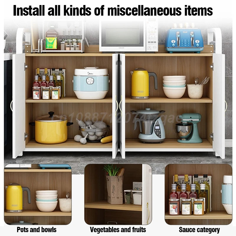 Kitchen Shelf Islands Storage Rack Home Organizer Cabinet Furniture With Non-slip Feet For Kitchens Complete Cabinets