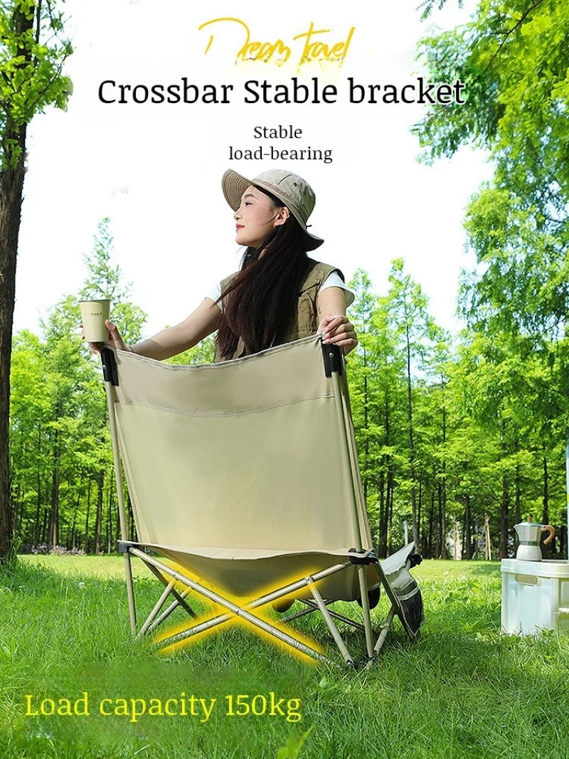 Portable Office Chair Stool Adjustable Camping Fishing Leisure Chair Lunch Break Back Moon Chair Outdoor Folding Lounge Chair