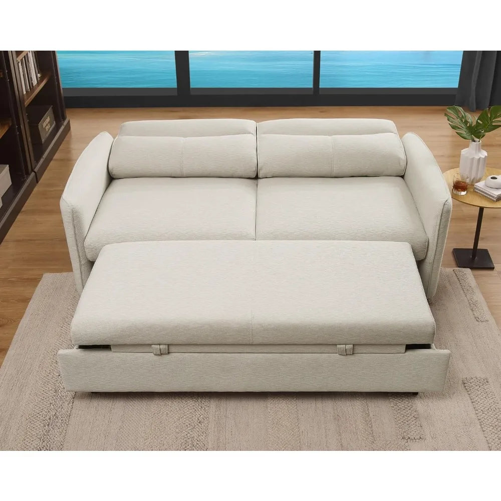 75-Inch Queen Size Convertible Sleeper Sofa Bed, Comfortable Pull-Out Futon Loveseat, Full Love Seat for RV Small Spaces