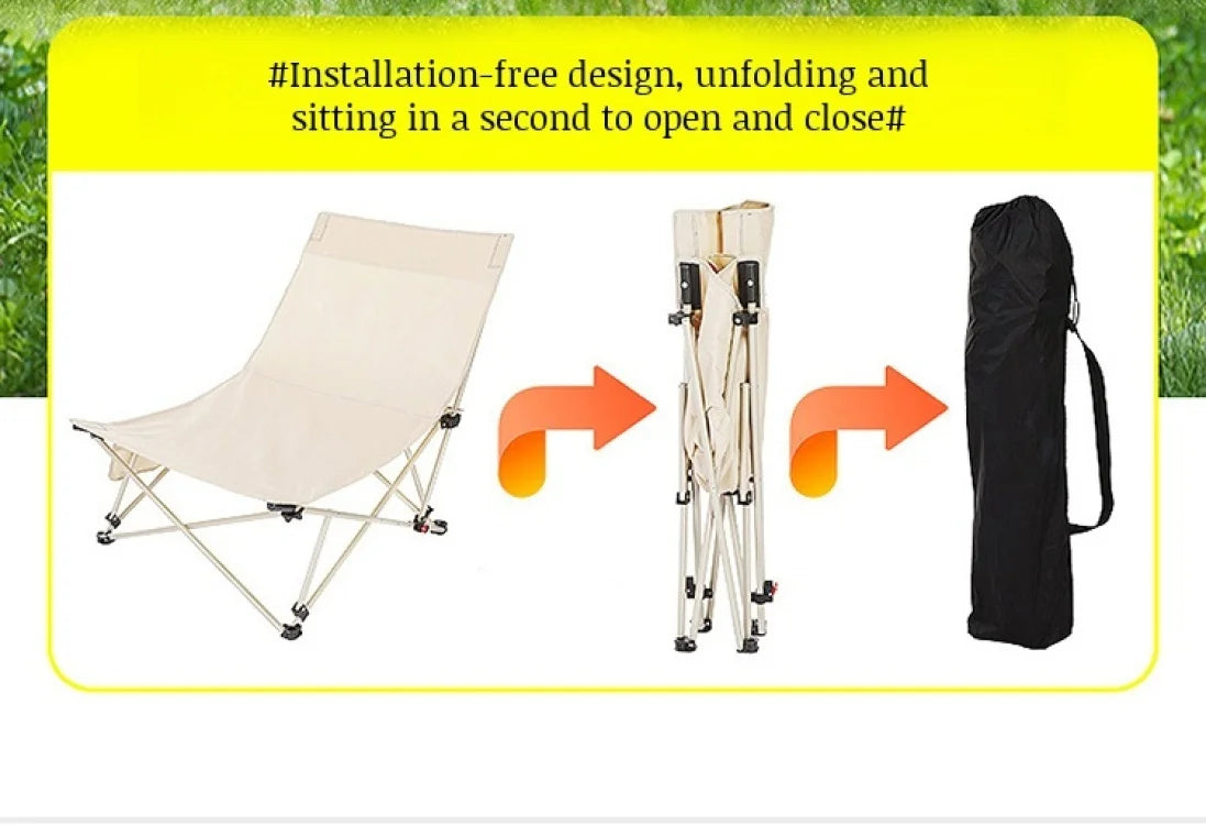 Portable Office Chair Stool Adjustable Camping Fishing Leisure Chair Lunch Break Back Moon Chair Outdoor Folding Lounge Chair