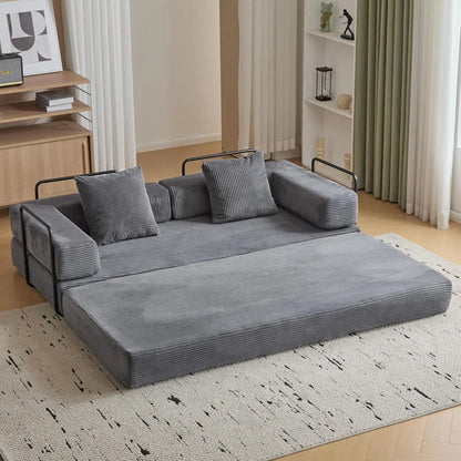 MBM Convertible Sleeper Sofa Bed – Folding Lounge Couch with Pillow