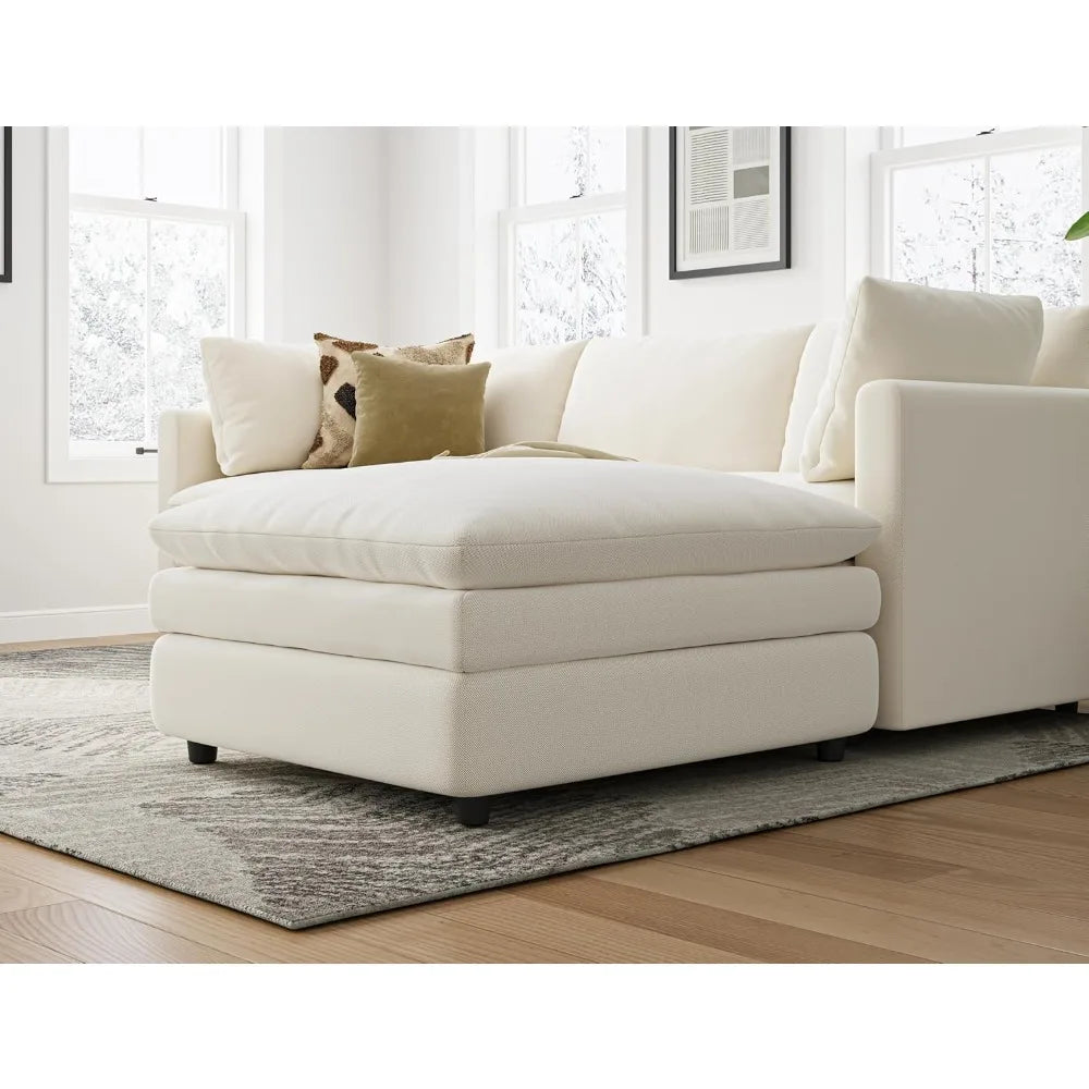 Cloud Couches for Living Room L Shaped Sectional Couch with Ottoman Deep Plush 4 Seats Sofa Modern Sofa for Apartment