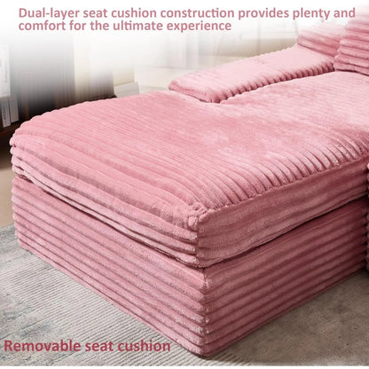 Modern Cloud Sectional Couch with L-Shape Chaise, Modular Boneless Sofa with Deep Seat, Comfy Plush Upholstered Couches
