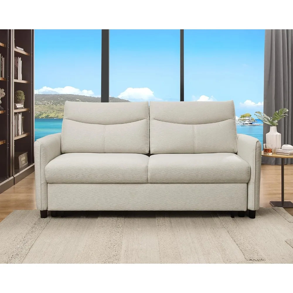 75-Inch Queen Size Convertible Sleeper Sofa Bed, Comfortable Pull-Out Futon Loveseat, Full Love Seat for RV Small Spaces