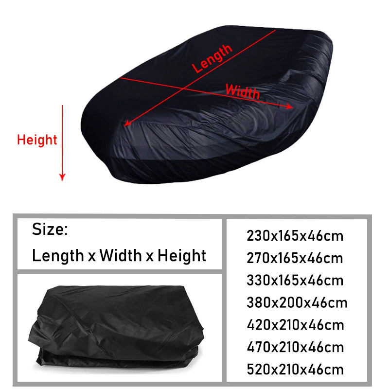 V Shape Marine Boat Cover Large Waterproof Dustproof AntiUV Rain Snow Inflatable Boat Dinghy Fishing Rubber Boat Universal Cover