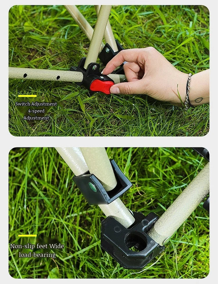 Portable Office Chair Stool Adjustable Camping Fishing Leisure Chair Lunch Break Back Moon Chair Outdoor Folding Lounge Chair