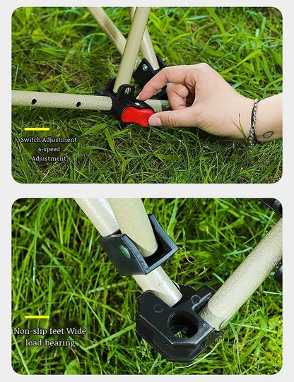 Portable Office Chair Stool Adjustable Camping Fishing Leisure Chair Lunch Break Back Moon Chair Outdoor Folding Lounge Chair