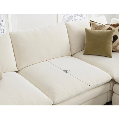 Cloud Couches for Living Room L Shaped Sectional Couch with Ottoman Deep Plush 4 Seats Sofa Modern Sofa for Apartment