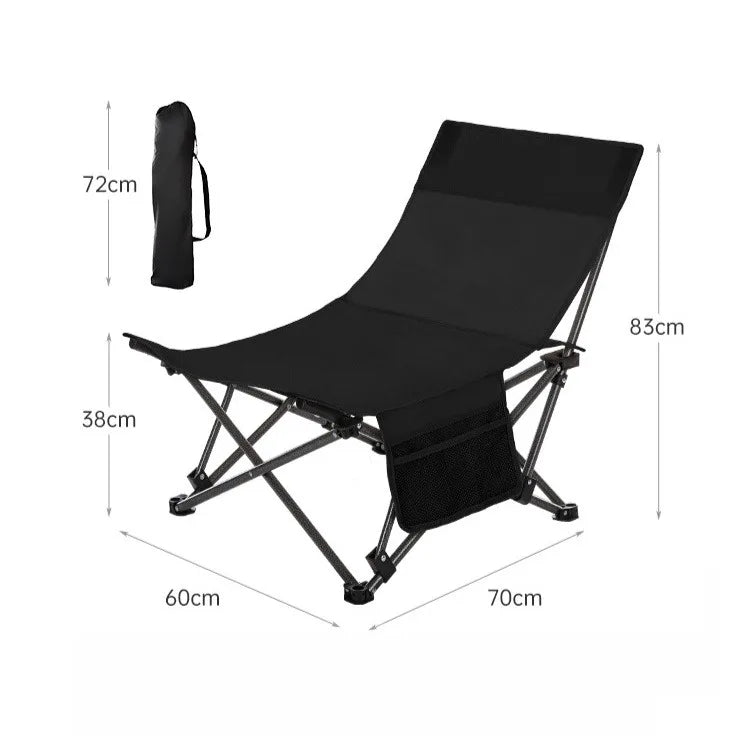 Portable Office Chair Stool Adjustable Camping Fishing Leisure Chair Lunch Break Back Moon Chair Outdoor Folding Lounge Chair