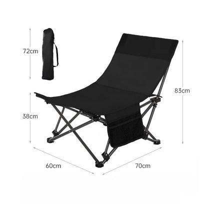 Portable Office Chair Stool Adjustable Camping Fishing Leisure Chair Lunch Break Back Moon Chair Outdoor Folding Lounge Chair