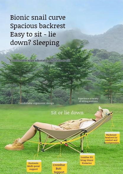 Portable Office Chair Stool Adjustable Camping Fishing Leisure Chair Lunch Break Back Moon Chair Outdoor Folding Lounge Chair
