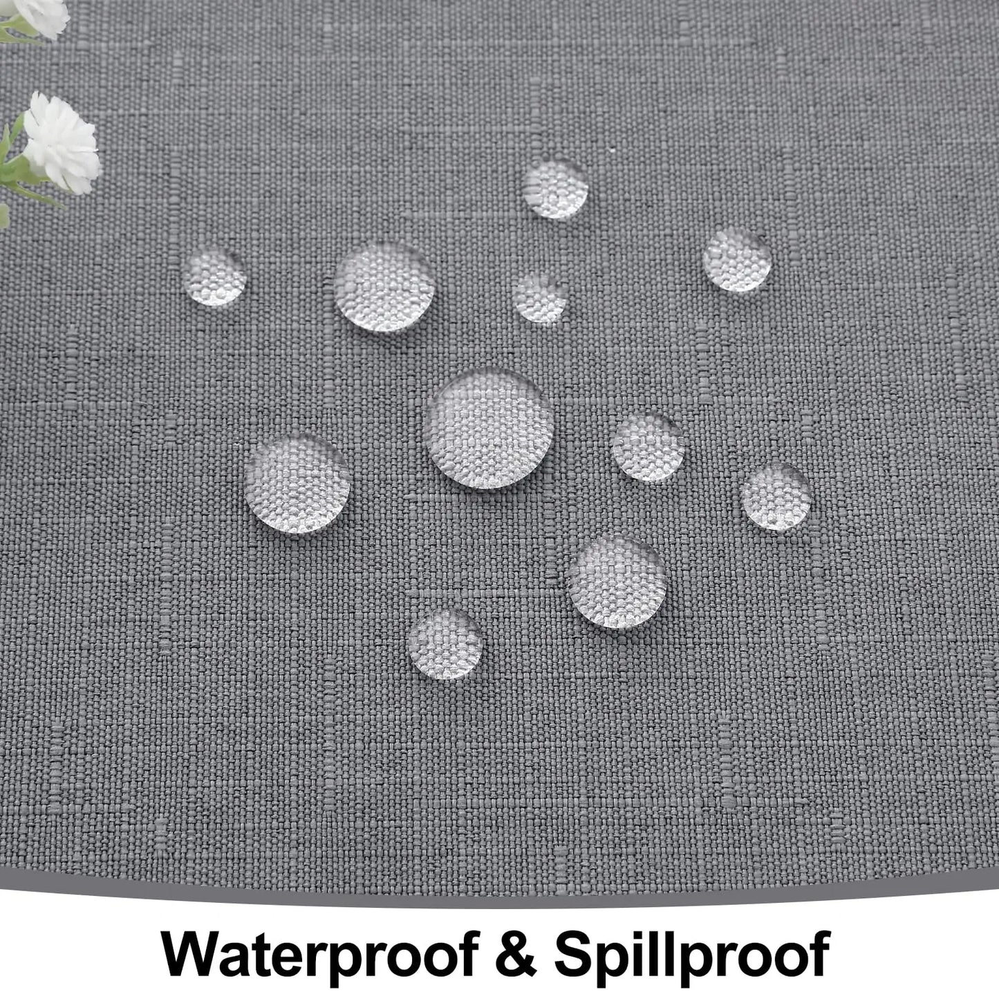 Olanly Rectangle Tablecloth Faux Linen Table Cloth Waterproof Wipeable Fabric Tablecloth Washable Table Cover For Kitchen Dining