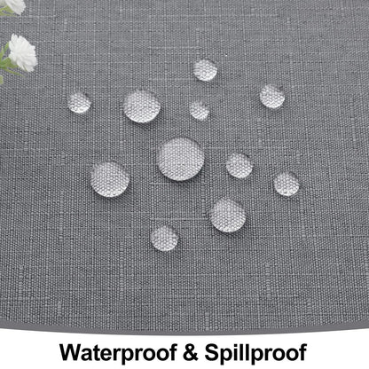 Olanly Rectangle Tablecloth Faux Linen Table Cloth Waterproof Wipeable Fabric Tablecloth Washable Table Cover For Kitchen Dining