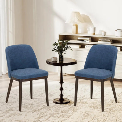 Upholstered Dining Chairs Set of 6, Modern Kitchen Chairs with Back, Fabric Side Dining Room Chairs with Wood Legs for Kitchen