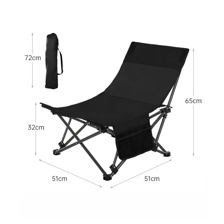 Portable Office Chair Stool Adjustable Camping Fishing Leisure Chair Lunch Break Back Moon Chair Outdoor Folding Lounge Chair