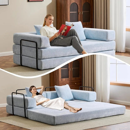 MBM Convertible Sleeper Sofa Bed – Folding Lounge Couch with Pillow