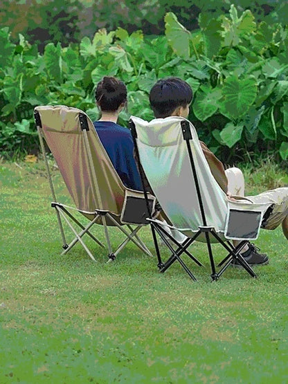 Portable Office Chair Stool Adjustable Camping Fishing Leisure Chair Lunch Break Back Moon Chair Outdoor Folding Lounge Chair
