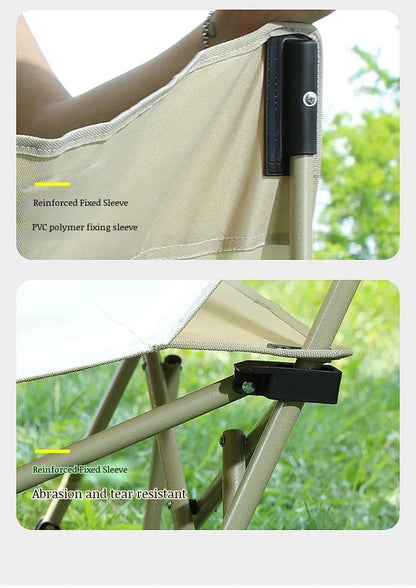 Portable Office Chair Stool Adjustable Camping Fishing Leisure Chair Lunch Break Back Moon Chair Outdoor Folding Lounge Chair