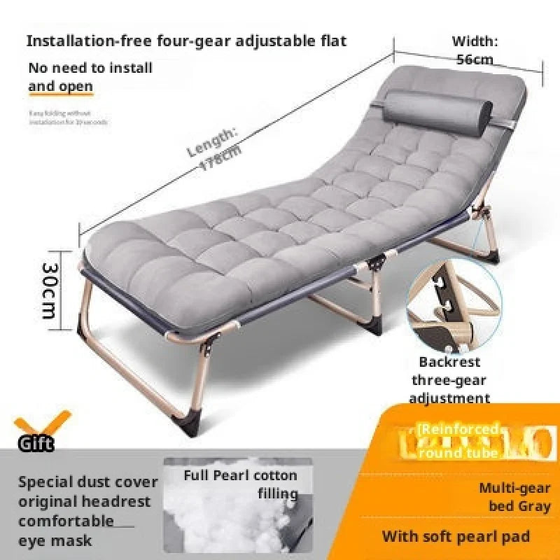 Household Portable Folding Bed Single Outdoor Marching Bed Practical Lunch Break Folding Bed Suitable for Home Office Use