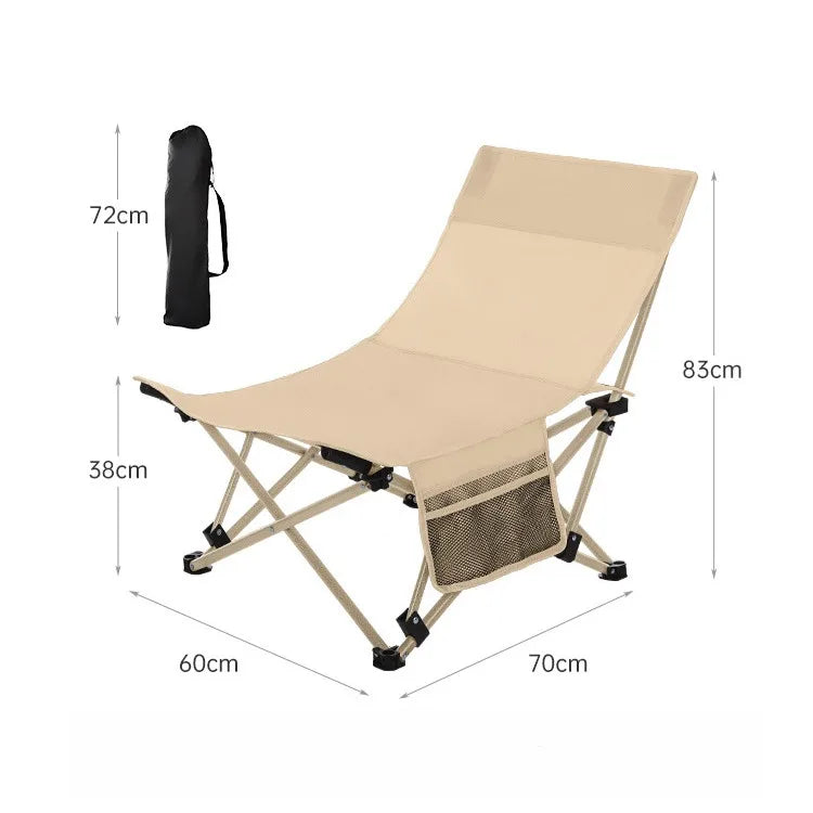 Portable Office Chair Stool Adjustable Camping Fishing Leisure Chair Lunch Break Back Moon Chair Outdoor Folding Lounge Chair