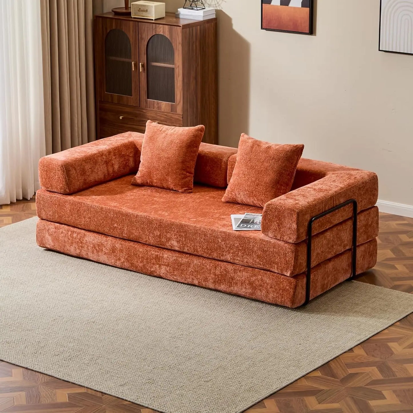 MBM Convertible Sleeper Sofa Bed – Folding Lounge Couch with Pillow