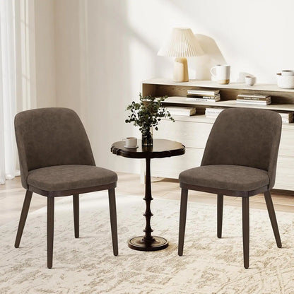 Upholstered Dining Chairs Set of 6, Modern Kitchen Chairs with Back, Fabric Side Dining Room Chairs with Wood Legs for Kitchen