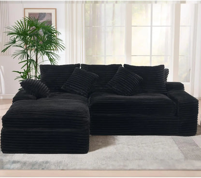 Modern Cloud Sectional Couch with L-Shape Chaise, Modular Boneless Sofa with Deep Seat, Comfy Plush Upholstered Couches