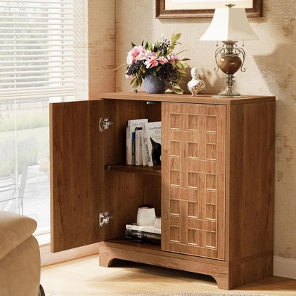 Sideboard Buffet Cabinet with Storage, 57.5-Inch Farmhouse Wood Credenza Storage Cabinet with Doors
