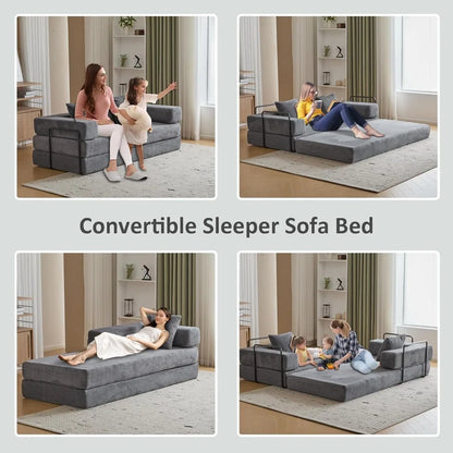 MBM Convertible Sleeper Sofa Bed – Folding Lounge Couch with Pillow