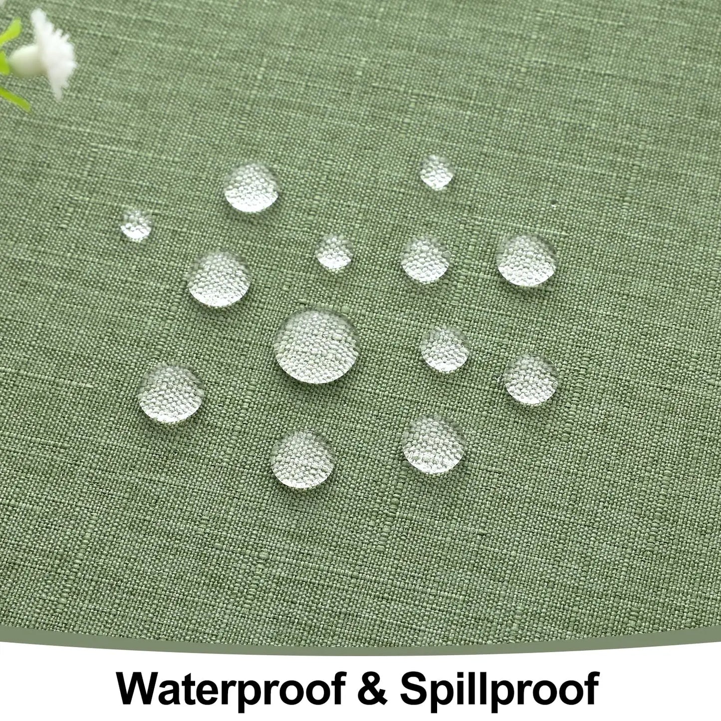 Olanly Rectangle Tablecloth Faux Linen Table Cloth Waterproof Wipeable Fabric Tablecloth Washable Table Cover For Kitchen Dining