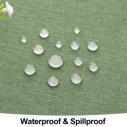 Olanly Rectangle Tablecloth Faux Linen Table Cloth Waterproof Wipeable Fabric Tablecloth Washable Table Cover For Kitchen Dining