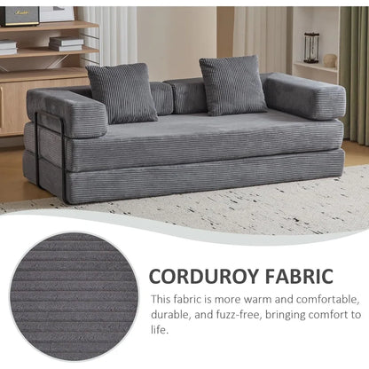 MBM Convertible Sleeper Sofa Bed – Folding Lounge Couch with Pillow