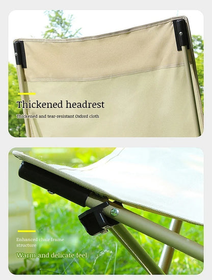 Portable Office Chair Stool Adjustable Camping Fishing Leisure Chair Lunch Break Back Moon Chair Outdoor Folding Lounge Chair