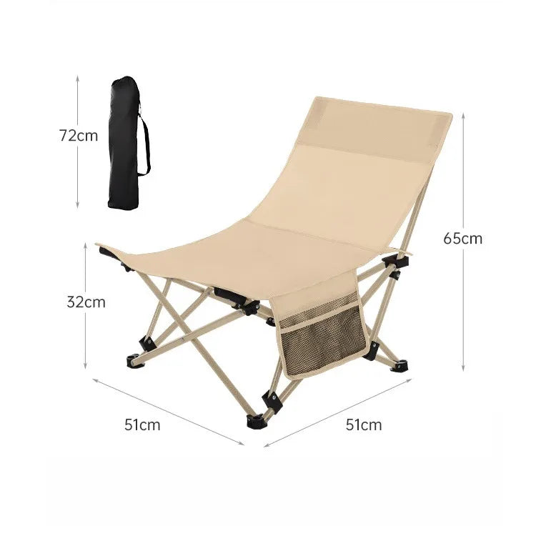 Portable Office Chair Stool Adjustable Camping Fishing Leisure Chair Lunch Break Back Moon Chair Outdoor Folding Lounge Chair