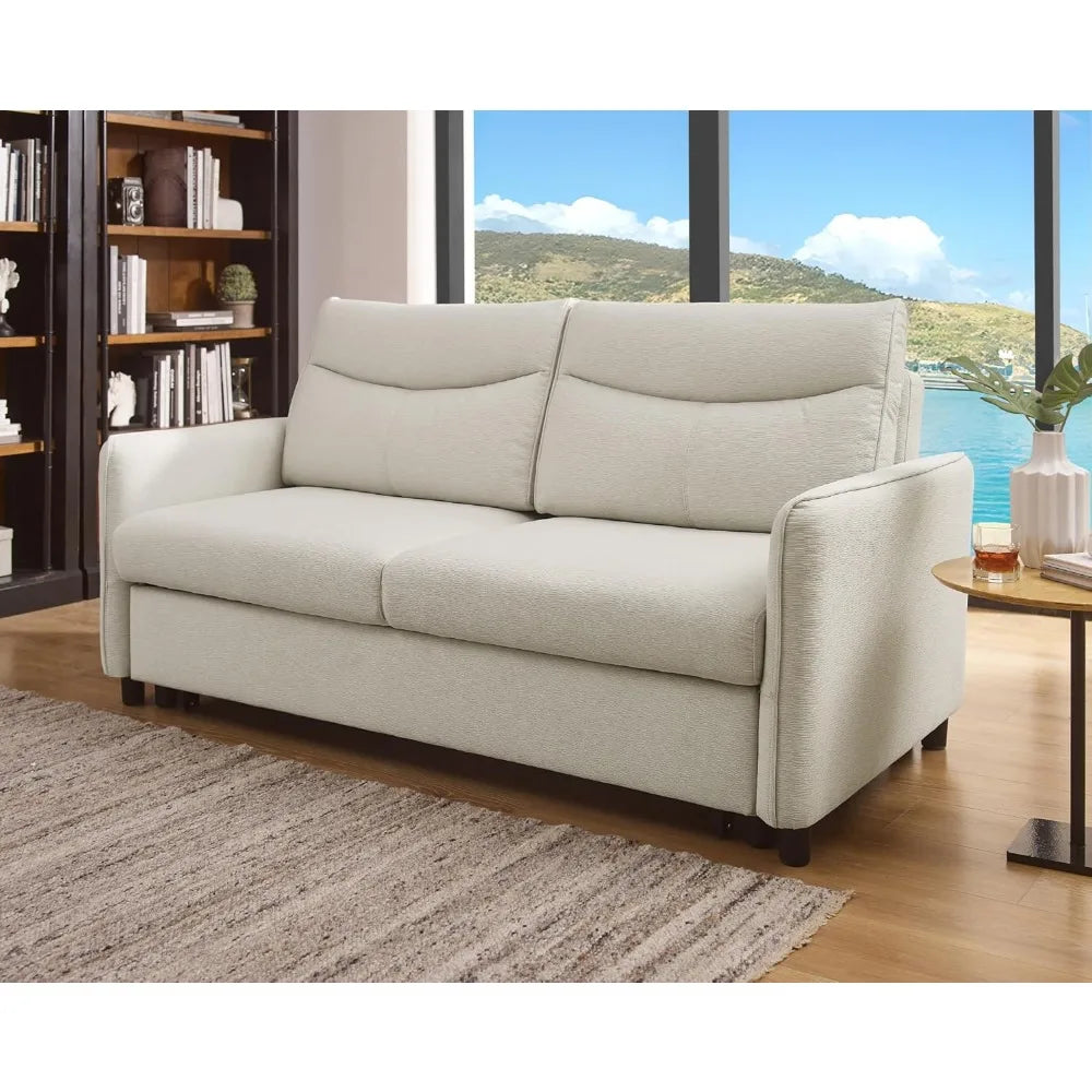 75-Inch Queen Size Convertible Sleeper Sofa Bed, Comfortable Pull-Out Futon Loveseat, Full Love Seat for RV Small Spaces