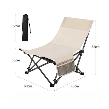 Portable Office Chair Stool Adjustable Camping Fishing Leisure Chair Lunch Break Back Moon Chair Outdoor Folding Lounge Chair