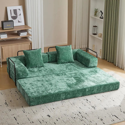 MBM Convertible Sleeper Sofa Bed – Folding Lounge Couch with Pillow