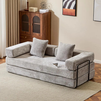 MBM Convertible Sleeper Sofa Bed – Folding Lounge Couch with Pillow