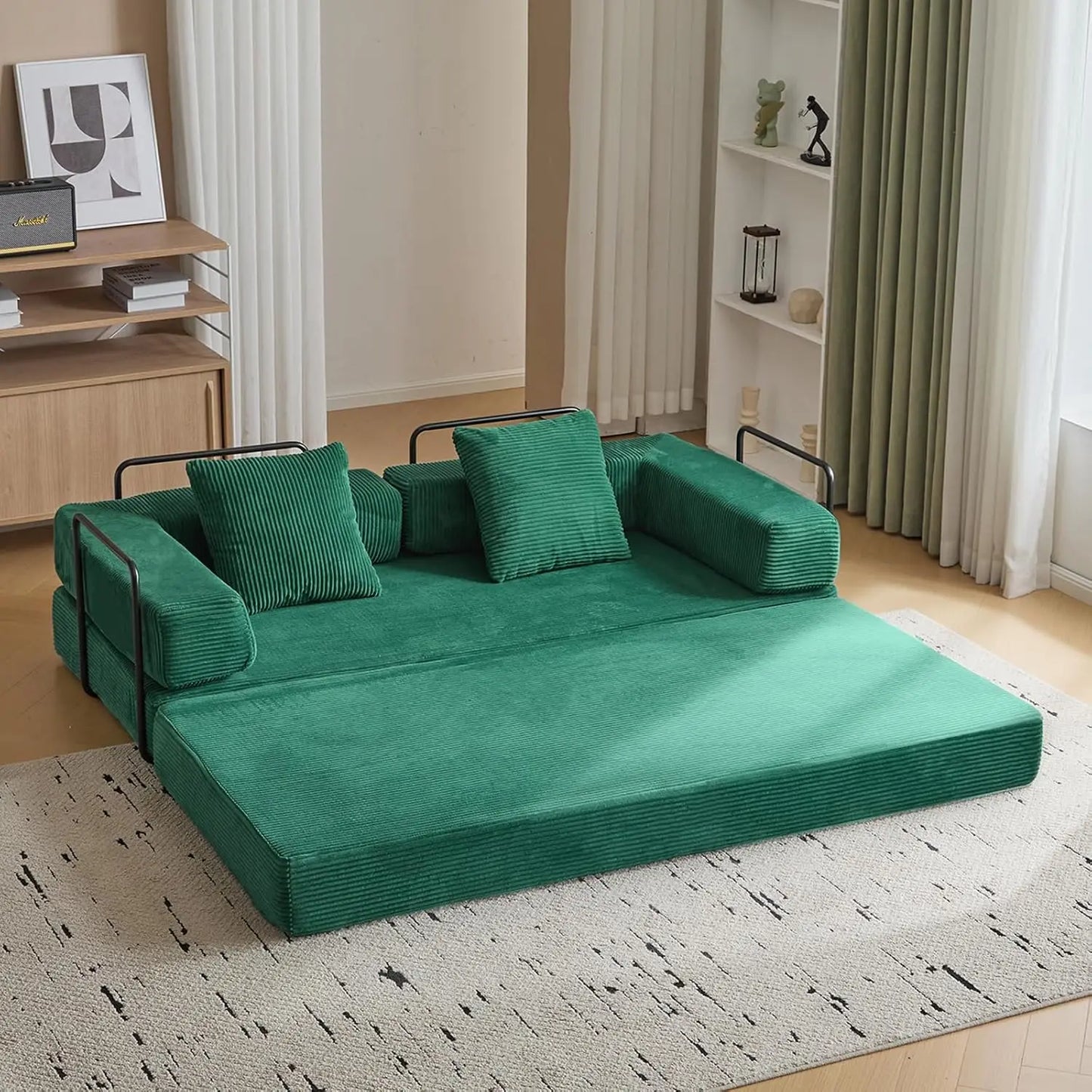 MBM Convertible Sleeper Sofa Bed – Folding Lounge Couch with Pillow